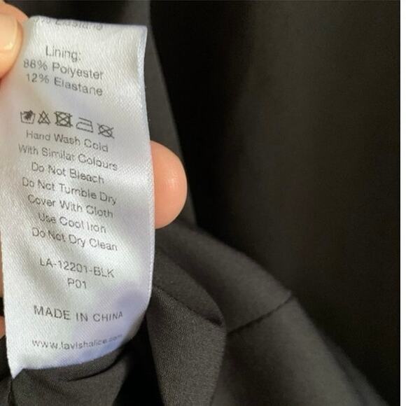 Lavish Alice Flare Sleeve Asymmetrical Hem Button Blazer Dress Black Size 8 - Picture 6 of 6